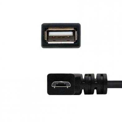 Cable USB 2.0 Nanocable 10.01.3600/ MicroUSB Macho - USB Hembra/ 15cm/ Negro