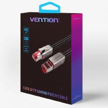 Cable de Red RJ45 SFTP Vention IKMHH Cat.8/ Gaming/ 2m/ Gris