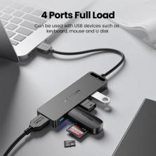 Hub USB 3.0 Vention CHLBB-SCB2/ 4xUSB/ 1xUSB Tipo-C PD