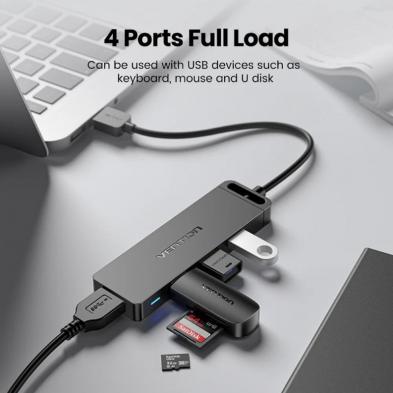 Hub USB 3.0 Vention CHLBF-SCB2/ 4xUSB/ 1xUSB Tipo-C PD