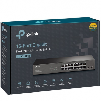 Switch TP-Link TL-SG1016DE/ 16 Puertos/ RJ45 10/100/1000