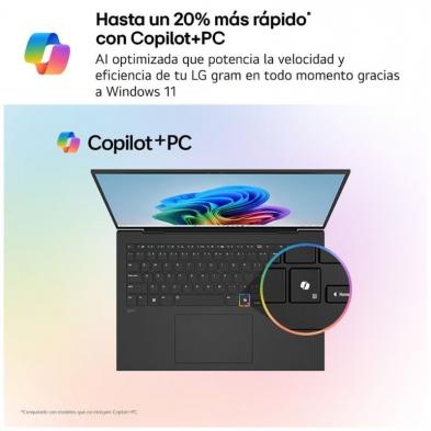 Portátil LG Gram Pro 16Z90TS-G.AU99BN Intel Core Ultra 9-288V/ 32GB/ 1TB SSD/ 16'/ Win11