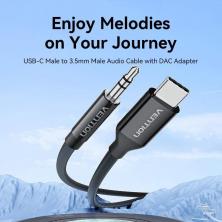Cable Conversor Audio Vention BIFBF/ USB Tipo-C Macho - Jack 3.5 Macho/ 1m/ Gris