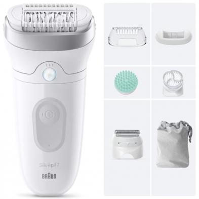 Depiladora Braun Silk Epil SkinSpa7 7-081/ con Batería/ 6 Accesorios