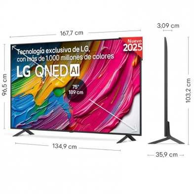 Televisor LG QNED AI QNED80 75QNED80A6A 75'/ Ultra HD 4K/ Smart TV/ WiFi