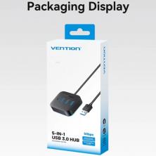 Hub USB 3.0 Vention CHZBD/ 3xUSB/ 1xUSB Tipo-C/ 1xUSB Tipo-C PD