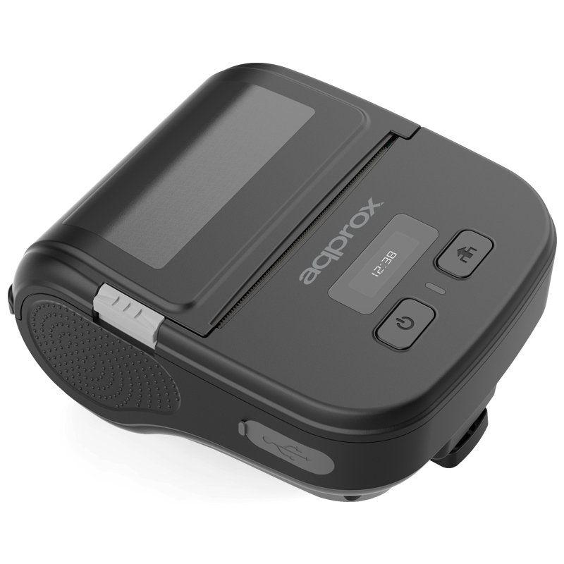 Impresora de Tickets Approx appPOS80PORTABLEWIFI/ Térmica/ Ancho papel 80mm/ USB-Bluetooth-WiFi/ Negra
