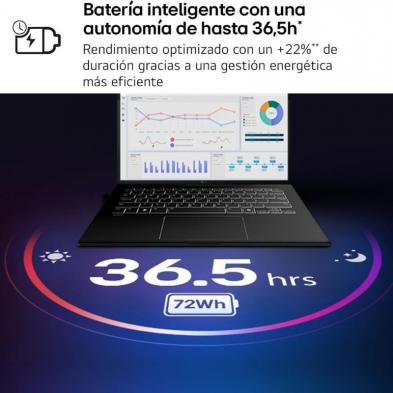 Portátil LG Gram 14ZD90U-G.AX85BN Intel Core Ultra 7-355/ 32GB/ 512GB SSD/ 14'/ Sin Sistema Operativo