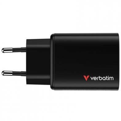Cargador de Pared GaN Verbatim Essentials/ 2xUSB Tipo-C/ 1xUSB/ 65W