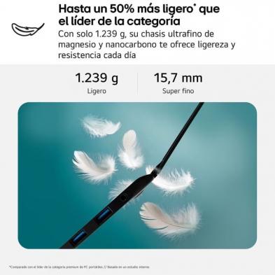 Portátil LG Gram 16ZD90TL-G.AX85BN Intel Core Ultra 7-258V/ 32GB/ 512GB SSD/ 16'/ Sin Sistema Operativo