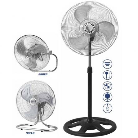 Ventilador 3 en 1 Orbegozo PWS 0547/ Sobremesa/ Pie/ Pared/ 90W/ 3 Aspas 45cm/ 3 velocidades - Imagen 1