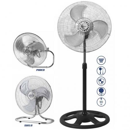 Ventilador 3 en 1 Orbegozo PWS 0547/ Sobremesa/ Pie/ Pared/ 90W/ 3 Aspas 45cm/ 3 velocidades - Imagen 1