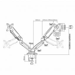 Soporte para 2 Monitores Aisens DT27TSR-045/ hasta 6.5kg - Imagen 3