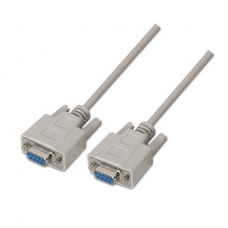 Cable Serie NULL Modem Aisens A112-0067/ DB9 Hembra - DB9 Hembra/ 1.8m/ Beige - Imagen 1
