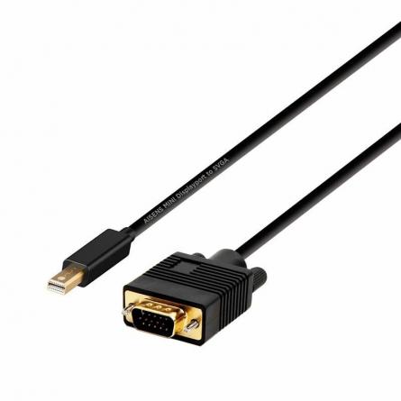 Adaptador Mini Displayport a VGA Aisens A125-0362/ Mini DP Macho - VGA Macho/ 2m/ Negro - Imagen 1