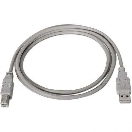 Cable USB 2.0 Impresora Aisens A101-0003/ USB Macho - USB Macho/ 3m/ Beige - Imagen 2