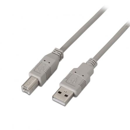 Cable USB 2.0 Impresora Aisens A101-0004/ USB Macho - USB Macho/ 4.5m/ Beige - Imagen 1
