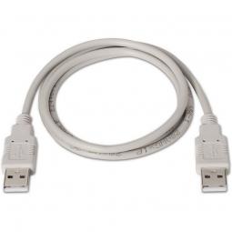 Cable USB 2.0 Aisens A101-0022/ USB Macho - USB Macho/ 2m/ Beige - Imagen 2