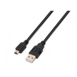 Cable USB 2.0 Aisens A101-0025/ USB Macho - USB Mini/ 1.8m/ Negro - Imagen 1