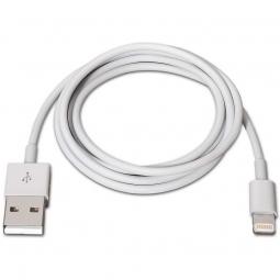Cable USB 2.0 Lightning Aisens A102-0035/ USB Macho - Lightning Macho/ 1m/ Blanco - Imagen 1