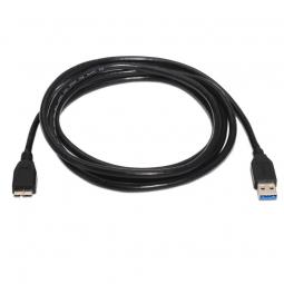 Cable USB 3.0 Aisens A105-0044/ USB Macho - MicroUSB Macho/ 2m/ Negro - Imagen 1