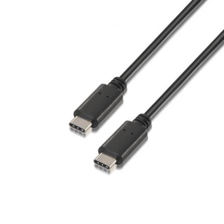 Cable USB 2.0 Tipo-C Aisens A107-0057/ USB Tipo-C Macho - USB Tipo-C Macho/ 2m/ Negro - Imagen 1