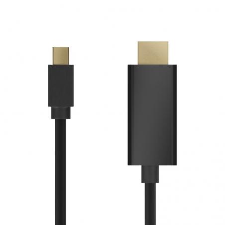 Cable Mini Displayport Aisens A125-0361/ Mini Displayport Macho - HDMI Macho/ 2m/ Negro - Imagen 2