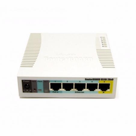 PUNTO DE ACCESO WIFI MIKROTIK RB951UI-2HND - 802.11 BGN - 5*LAN - POE SOBRE LAN 5 - 1*USB 2.0 - ROUTER OS L4 - Imagen 2
