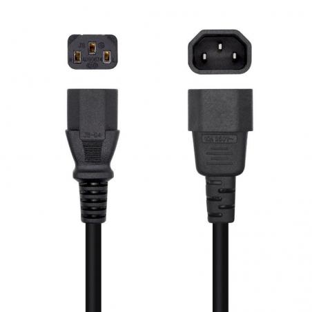 Cable Alimentación Aisens A132-0466/ C13 Hembra - C14 Macho/ 3m/ Negro - Imagen 1