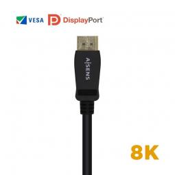 Cable Displayport 1.4 8K Aisens A149-0430/ Displayport Macho - Displayport Macho/ 0.5m/ Certificado/ Negro - Imagen 1