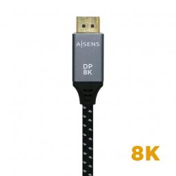 Cable Displayport 1.4 8K Aisens A149-0434/ Displayport Macho - Displayport Macho/ 0.5m/ Negro Gris - Imagen 1
