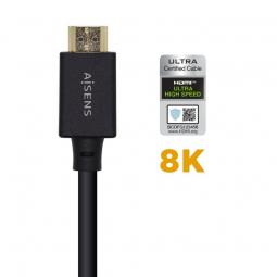 Cable HDMI 2.1 8K Aisens A150-0420/ HDMI Macho - HDMI Macho/ 0.5m/ Certificado/ Negro - Imagen 1