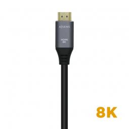 Cable HDMI 2.1 8K Aisens A150-0425/ HDMI Macho - HDMI Macho/ 0.5m/ Gris Negro - Imagen 1