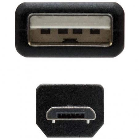 Cable USB 2.0 Nanocable 10.01.0501/ USB Macho - MicroUSB Macho/ 1.8m/ Negro - Imagen 3