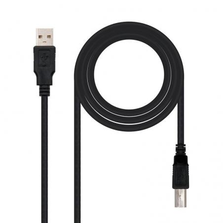 Cable USB 2.0 Impresora Nanocable 10.01.0104-BK/ USB Macho - USB Macho/ 3m/ Negro - Imagen 1