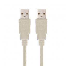 Cable USB 2.0 Nanocable 10.01.0303/ USB Macho - USB Macho/ 2m/ Beige - Imagen 1