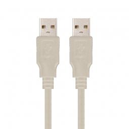Cable USB 2.0 Nanocable 10.01.0304/ USB Macho - USB Macho/ 3m/ Beige - Imagen 1