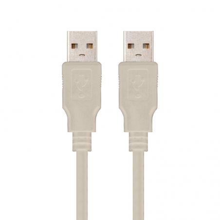 Cable USB 2.0 Nanocable 10.01.0304/ USB Macho - USB Macho/ 3m/ Beige - Imagen 2