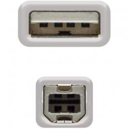 Cable USB 2.0 Impresora Nanocable 10.01.0103/ USB Macho - USB Macho/ 1.8m/ Beige - Imagen 4