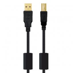 Cable USB 2.0 Impresora Nanocable 10.01.1205/ USB Macho - USB Macho/ 5m/ Negro - Imagen 1