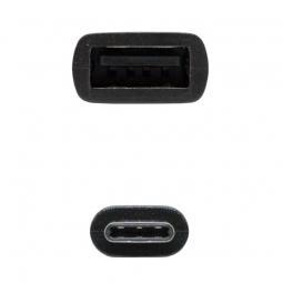 Cable USB 2.0 Nanocable 10.01.2400/ USB Tipo-C Macho - USB Hembra/ 15cm/ Negro - Imagen 1