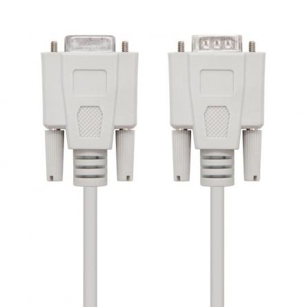 Cable Serie NULL Modem Nanocable 10.14.0502/ DB9 Macho - DB9 Hembra/ 1.8m/ Beige - Imagen 1
