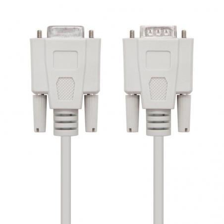 Cable Serie NULL Modem Nanocable 10.14.0502/ DB9 Macho - DB9 Hembra/ 1.8m/ Beige - Imagen 1