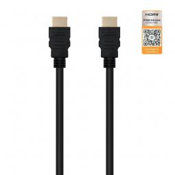 Cable HDMI 2.0 4K Nanocable 10.15.3601-L150/ HDMI Macho - HDMI Macho/ 1.5m/ Certificado/ Negro - Imagen 1
