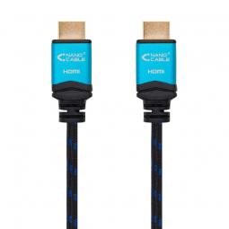 Cable HDMI 2.0 4K Nanocable 10.15.3701/ HDMI Macho - HDMI Macho/ 1m/ Negro/ Azul - Imagen 1
