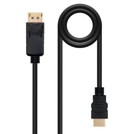 Cable Displayport Nanocable 10.15.4303/ Displayport Macho - HDMI Macho/ 3m/ Negro - Imagen 1