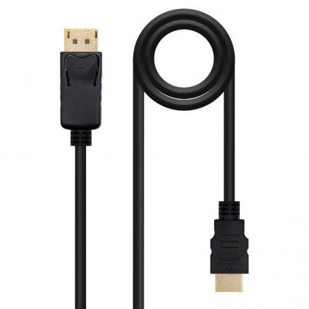 Cable Displayport Nanocable 10.15.4303/ Displayport Macho - HDMI Macho/ 3m/ Negro - Imagen 1