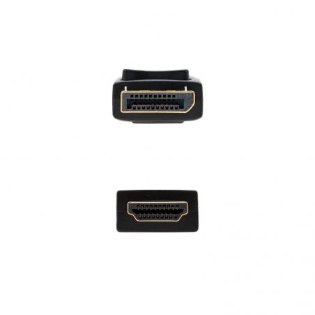 Cable Displayport Nanocable 10.15.4303/ Displayport Macho - HDMI Macho/ 3m/ Negro - Imagen 2