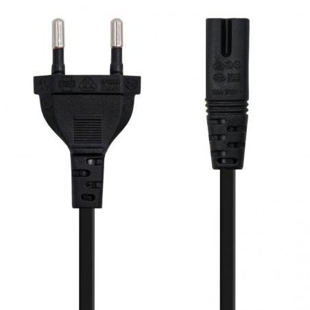 Cable Alimentación Forma 8 Nanocable 10.22.0402/ CEE7/16 Macho - C7 Hembra/ 1.5m/ Negro - Imagen 2