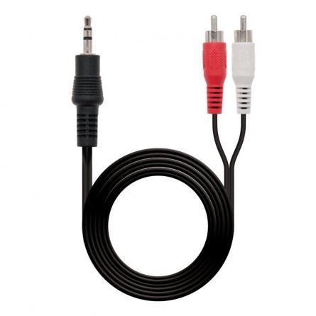 Cable Estéreo Nanocable 10.24.0303/ Jack 3.5 Macho - 2x RCA Macho/ 3m/ Negro - Imagen 1